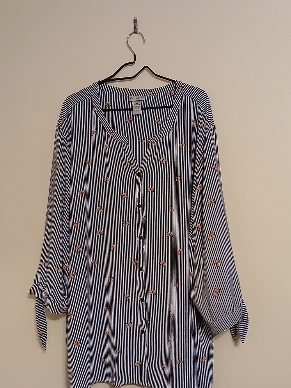 Catherines Striped Button-Down Blouse.